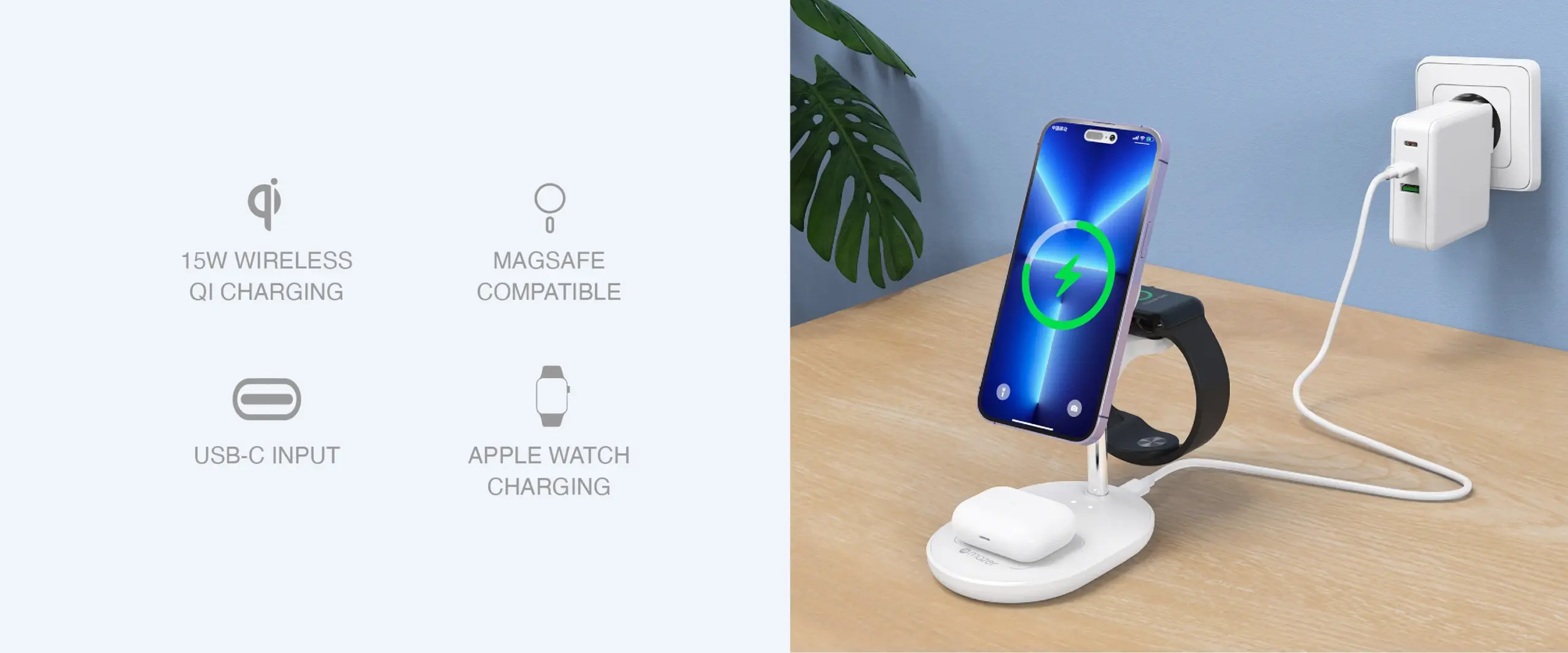 Mazer MagDesk 630 3-in -1 Wireless Charger