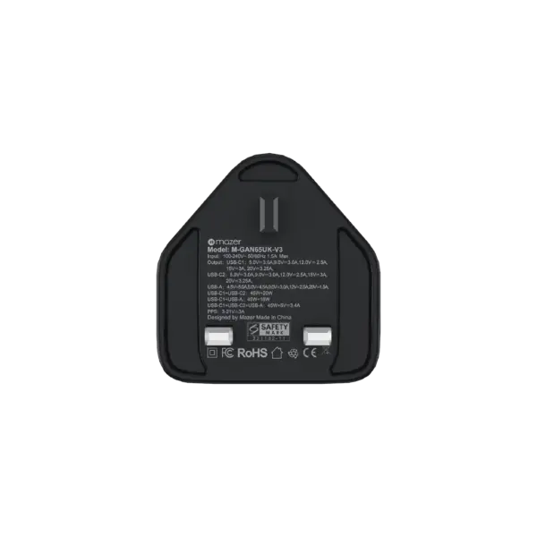 Mazer GaNPrestige 65W GaN Wall Charger (3 Ports)(10)