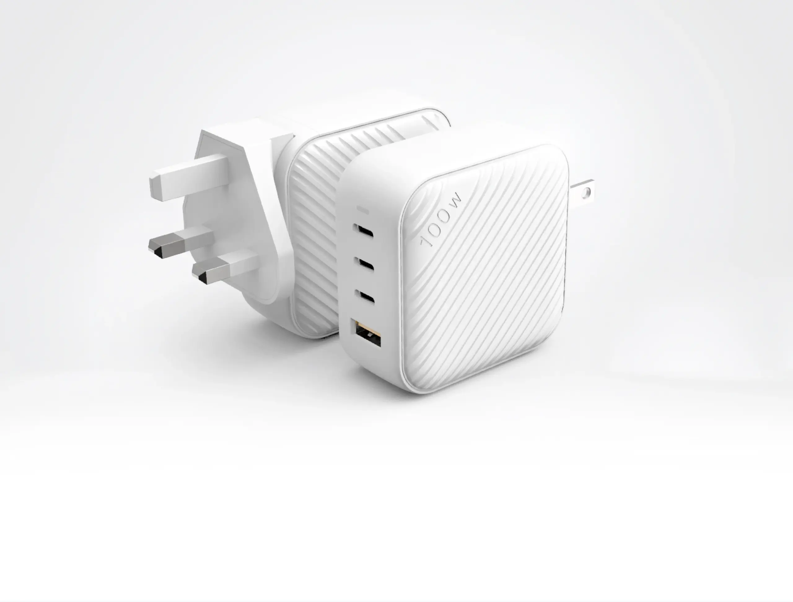 Mazer GaNPrestige V5 100W Gan Wall Charger with Travel Pins (4 Ports)