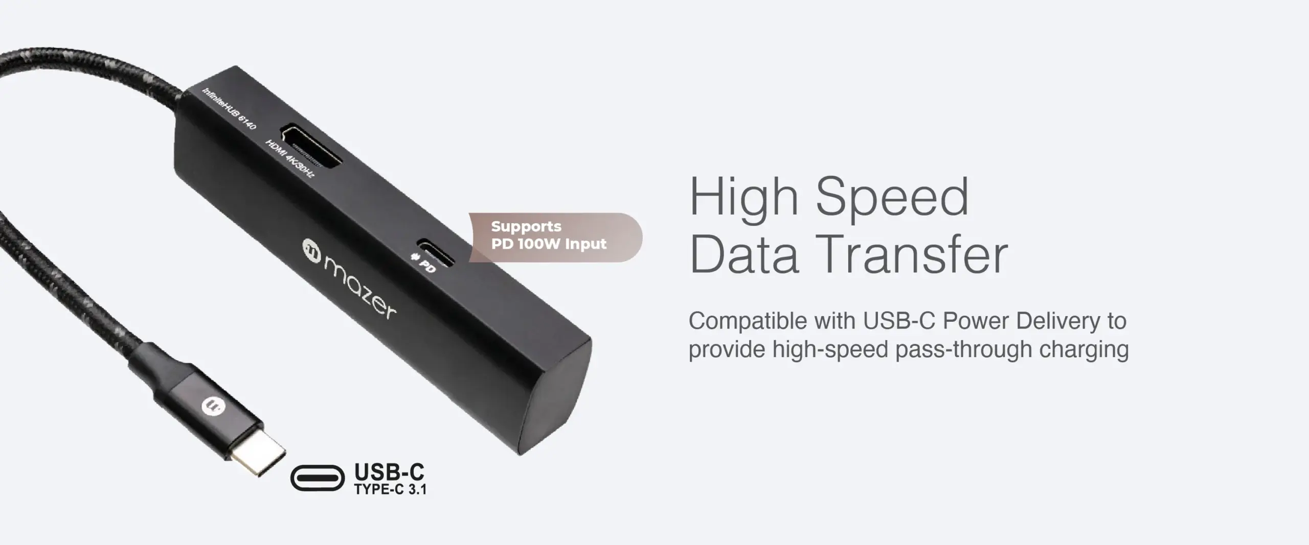 Mazer InfiniteLink Slim USB C Hub 4-in-1 HDMI (MULTI6140)