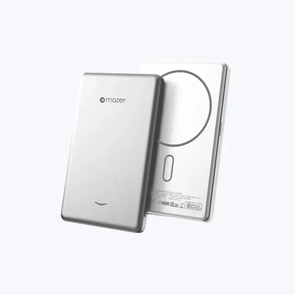 Mazer MagAir19 5000mAh Ultra Slim Magnetic Wireless Power Bank Silver