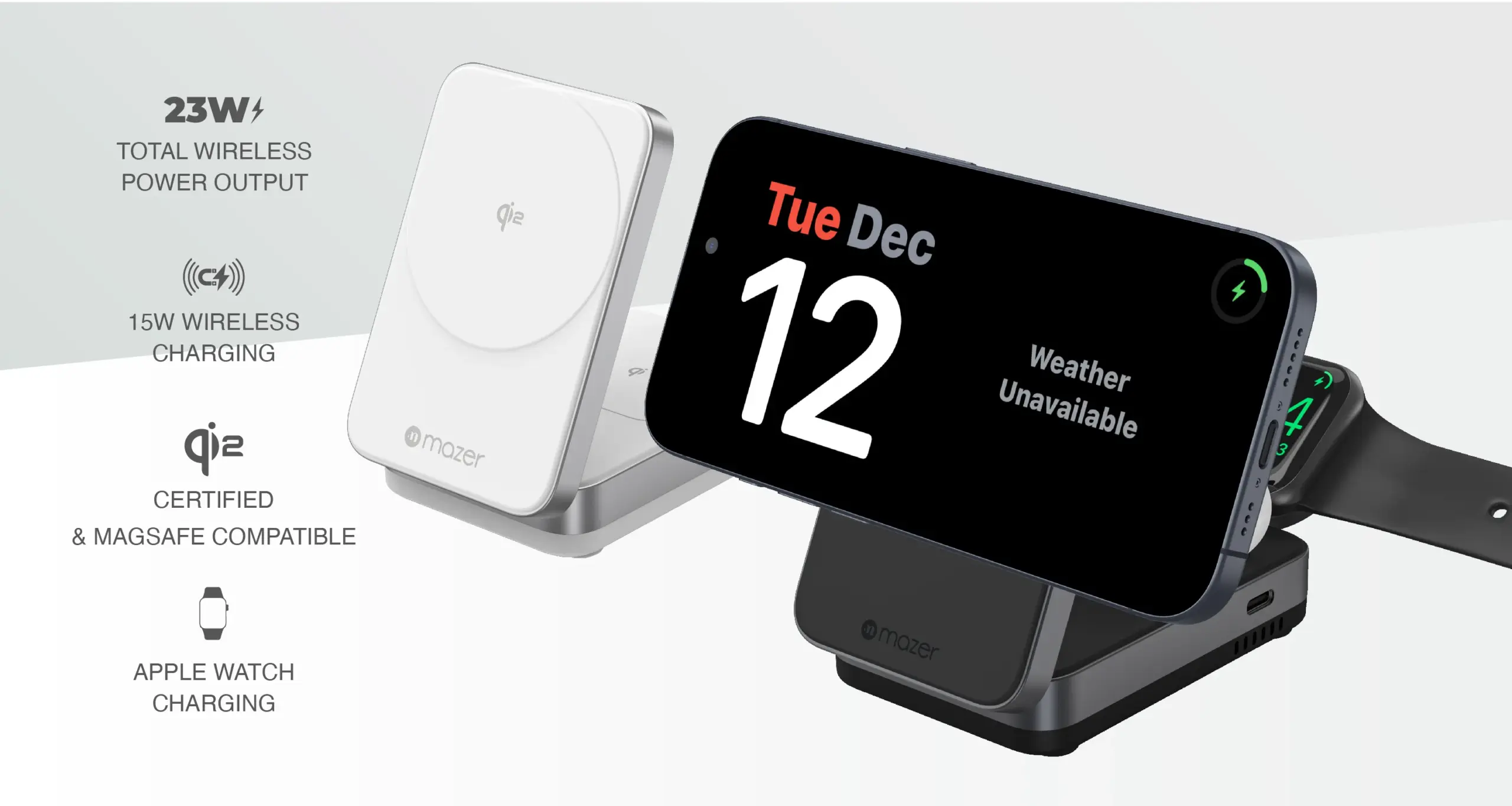 MagFold Trio Qi2 Certified 15W Foldable 3-in-1 Wireless Charger